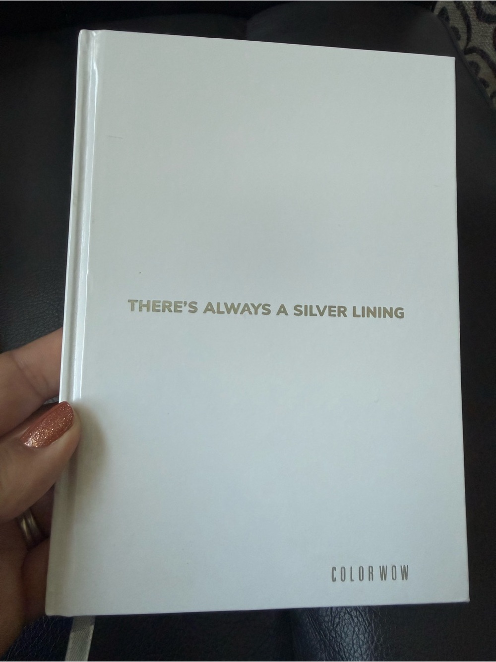 White 'There's Always a Silver Lining' journal Notebook by COLORWOW